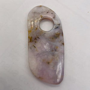 Peruvian Opal 15g Abstract Cut | 56x29x6mm | White. Gray, Pink | 1 Pendant Bead|