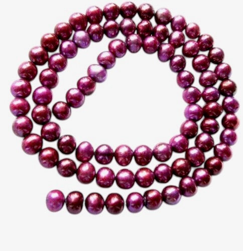 Flaming Fuschia 5x5 to 6x5.5mm Freshwater Pearl Strand 102886