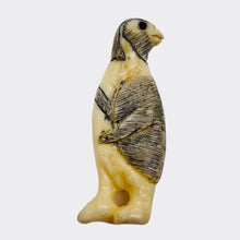 Load image into Gallery viewer, Etched Carved Penguin Pendant Bead | 33x13x6mm | White Black | 1 Bead |
