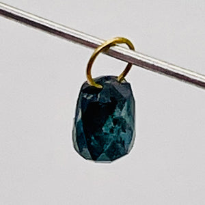 Diamond 14K .33ct Briolette Pendant| 4x3x2mm | Blue | 1 Pendant Bead