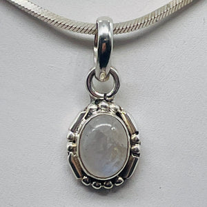 Moonstone Sterling Silver Drop Pendant | 3/4" Long | White | 1 Pendant |