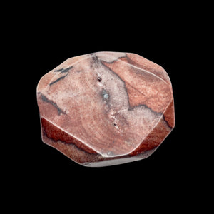 1 Oregon Red Devil Jasper Faceted Pendant Bead 8659