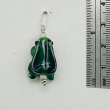 Load image into Gallery viewer, Lampwork Frog Sterling Silver Frog Pendant | 1&quot; Long | Green | 1 Pendant |
