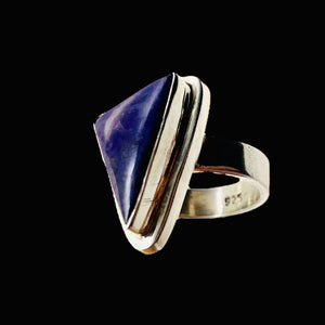 Gemstone Triangle Sugilite Sterling Silver Ring | Size7.5 | Purple | 1 Ring |