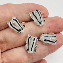 Load image into Gallery viewer, Frog Lampwork Glass Jumping Frogs Beads | 17x12x9mm | Celar Black | 4 Beads
