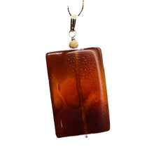 Load image into Gallery viewer, Carnelian Rectangle Cut Pendant | 2&quot; Long | 37x24mm (Carnelian) | Orange |
