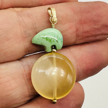 Load image into Gallery viewer, Gemmy Peruvian Opal w/Variscite 14K Gold Filled Pendant|Clear Green|1 3/4&quot; Long|
