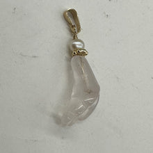 Load image into Gallery viewer, Rose Quartz Lily Flower and Pearl 14K Gold Filled Pendant | 1&quot; Long |
