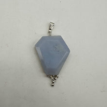 Load image into Gallery viewer, Chalcedony Druzy Designer Cut Sterling Silver Pendant | 2&quot; Long | Blue |
