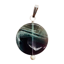 Load image into Gallery viewer, Fluorite Aurora Borealis Sterling Silver Pendant | 1 1/4&quot; Long | Blue/Purple |

