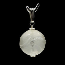 Load image into Gallery viewer, Dragon Carved Quartz Sphere Sterling Silver Pendant Necklace| 20mm| 1 1/4&quot; long|
