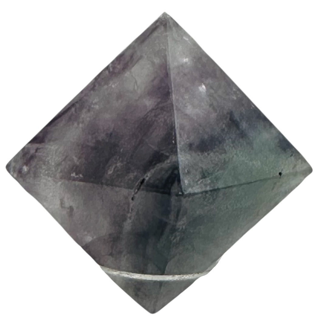 Fluorite Double Pyramid | 1 Display Figurine | | 39x39x39mm | Purple