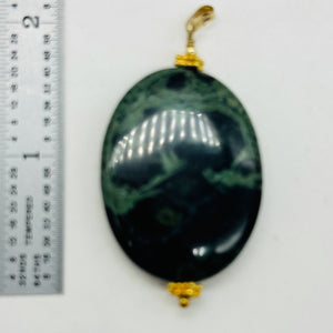 Exotic Kambaba Jasper Oval 14K Gold Filled Pendant | 40x30x8mm | 1 Bead |