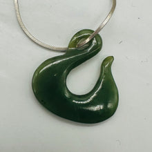 Load image into Gallery viewer, Hand Carved Genuine Jade Maori "Power" Fishhook Pendant Bead
