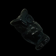Load image into Gallery viewer, Wisdom Carved Obsidian Owl Animal Bead Figurine | 21x12x9mm | Black

