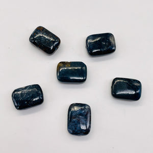 Pietersite Rectangle Bead Strand| 15x10x4mm | Deep Blue Black | 29 Beads |