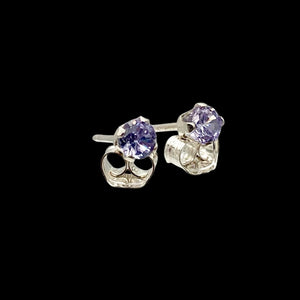 June Birthstone Sparkle! 3mm Lilac Cubics & Sterling Silver Earrings 10146F