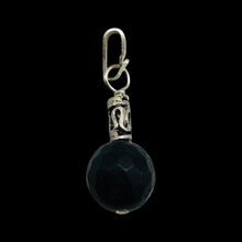 Load image into Gallery viewer, Black Stone Africa Sterling Silver Pendant Matte Black Handmade USA 1 Inch
