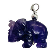 Load image into Gallery viewer, Amethyst Carved Elephant Sterling Silver Pendant |20x16x9mm (Elephant)|
