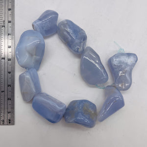 Chalcedony 8" Strand Nugget Beads | 29x21x18-21x14x14mm | Blue | 9 Beads |