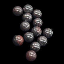 Load image into Gallery viewer, Tiger Iron Round Beads | 10mm | Black, Dark Red | 6 Beads |
