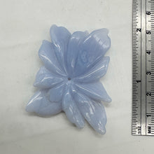 Load image into Gallery viewer, Chalcedony 55ct Hand Carved Flower Pendant Bead| 48x37x7mm| Blue| 1 Pendant Bead
