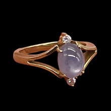 Load image into Gallery viewer, Star Sapphire Oval Cut and Diamonds 14K Gold Ring | Size 3.5 | Blue | 1 Ring |
