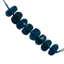 Load image into Gallery viewer, Stunning AAA Neon Blue Apatite Faceted Roundel Beads | 4x2mm | 8 Beads |
