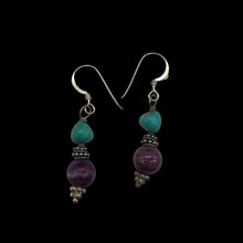Load image into Gallery viewer, Designer Lavenderite - Turquoise with Solid Sterling Silver Earrings 5708
