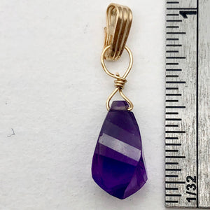 AAA Amethyst Faceted Twist Briolette Pendant | 12.5x8mm, 1" Long | Purple