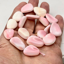 Load image into Gallery viewer, Conch Shell Pear Shape Beads Half Strand|26x22x10- 23x19x8mm| Pink White|8 Beads
