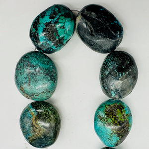 Turquoise Natural Focal Nugget Strand | 310g | 16" | Blue, Black | 12 Beads |