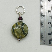 Load image into Gallery viewer, Raintree Rhyolite Jasper Sterling Silver Pendant | 1&quot; Long | Green, Pink |
