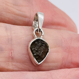 Moldavite 7.08ct Sterling Silver Heart Pendant | 3/4" Long | Green | 1 Pendant |