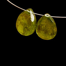 Load image into Gallery viewer, Gem! Faceted Untreated Peridot Briolette Beads Matched Pair | 9x7x4mm | 4.7 tcw|
