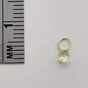 0.22cts Natural Canary 3x3x2mm Diamond & 18K Gold Pendant 8798F