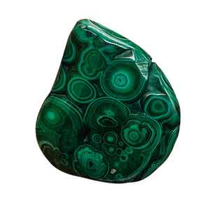 Malachite 46g Polished Gemstone FreeForm Worry Stone| 42x9mm| Green| 1 Specimen|