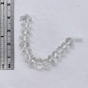 Quartz Clear Faceted Rock Crystal Rondelle Half-Strand | 8x5mm | Clear | 45 Bds|