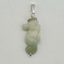 Load image into Gallery viewer, Serpentine Seahorse Sterling Silver Pendant | Green | 1 1/4&quot; Long | 1 Pendant |
