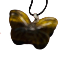 Load image into Gallery viewer, Tiger Eye Stone Butterfly Pendant | 1&quot; Long | Bronze | 1 Pendant Necklace |
