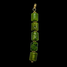 Load image into Gallery viewer, Nephrite Jade 14K Gold Filled Pendant | Green | 2 1/2&quot; Long |
