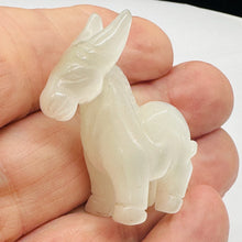 Load image into Gallery viewer, Hand Carved Donkey Burro Stone Animal Statue | 40x35x15mm | Clear, White
