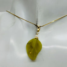 Load image into Gallery viewer, Jade Carved Leaf Sterling Silver Drop Pendant | 1 1/4&quot; Long| Green | 1 Pendant|

