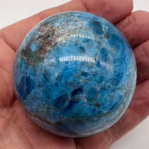 Apatite 366g Meditation Sphere | 2.44" | 61mm | Blue, White | 1 Display Specimen