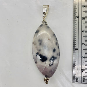 White and Blake Spotted Mookaite Sterling Silver Pendant! | 2 1/4" Long |