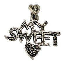 Load image into Gallery viewer, My Sweet Heart Marcasite Sterling Silver Pendant | 1&quot; Long | Silver | 1 Pendant|
