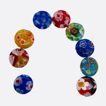 Load image into Gallery viewer, Millefiore Coin Beads | 12x4mm | Multi-color | 9 Beads |
