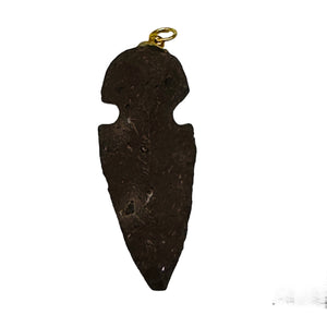 Obsidian Carved Arrowhead Pendant | 1 3/4" Long | Black | 1 Pendant |