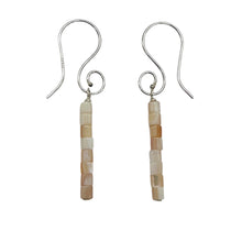 Load image into Gallery viewer, Pink Mother of Pearl Sterling Silver Earrings with Spiral Hook | 1 3/4" Long |
