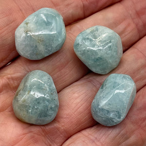 Aquamarine Smooth Nugget Bead Parcel | 22x17x13 - 19x14x14mm | Blue | 4 Beads |